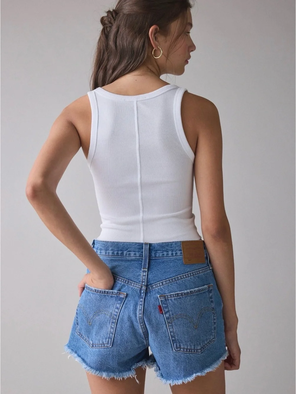 Levi’s 501 Original Denim Shorts Blue Distressed Denim Women's Cutoff Shorts
